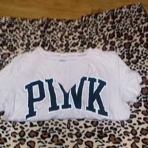 Pink Victoria’s Secret pink T-shirt chest cut out
